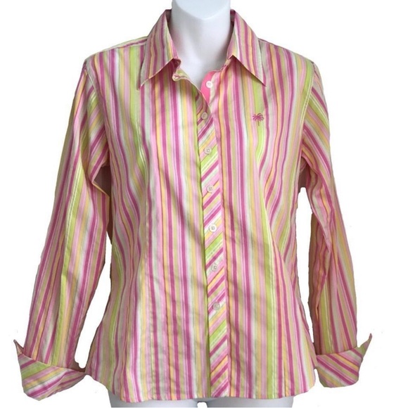 Lilly Pulitzer Dresses & Skirts - LILY PULITZER WHITE LABEL BLOUSE BEAUTIFUL LILY DETAILS LIKE NEW